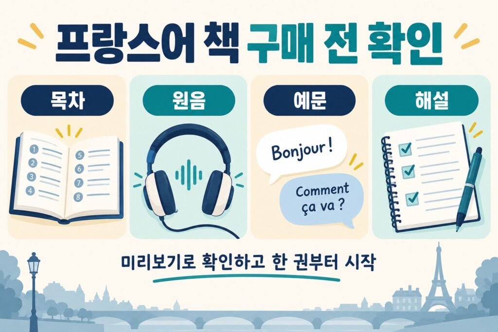 프랑스어 책 구매 전 목차·원음·예문·해설 확인